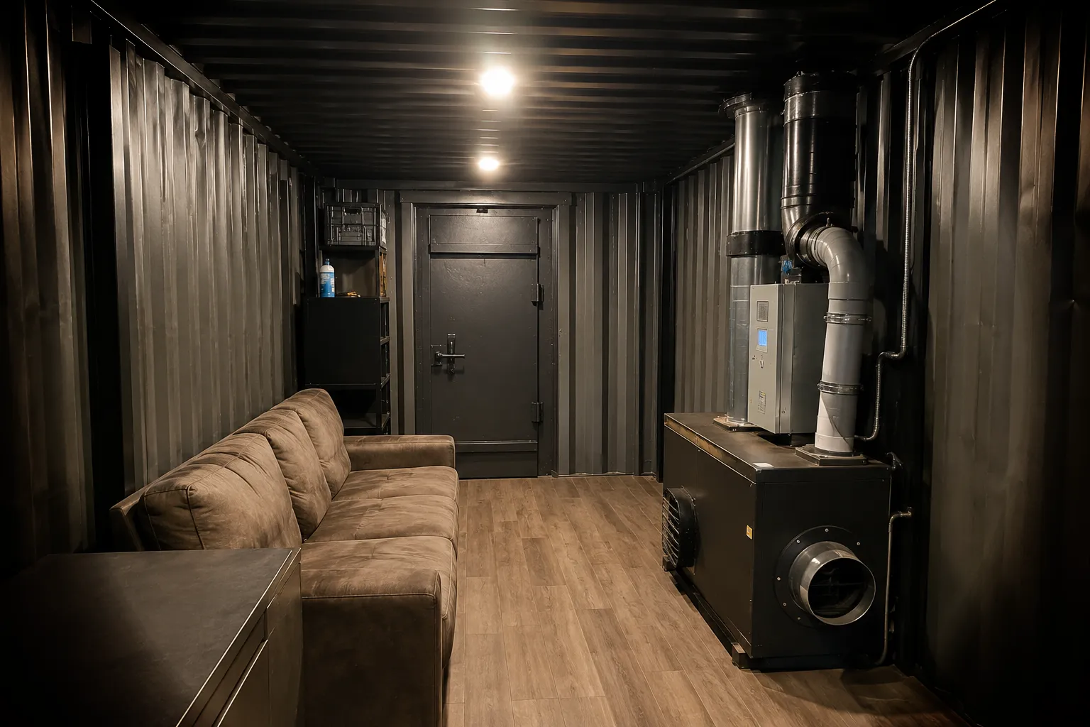 Buncăr antiatomic din container — vedere de ansamblu după execuție